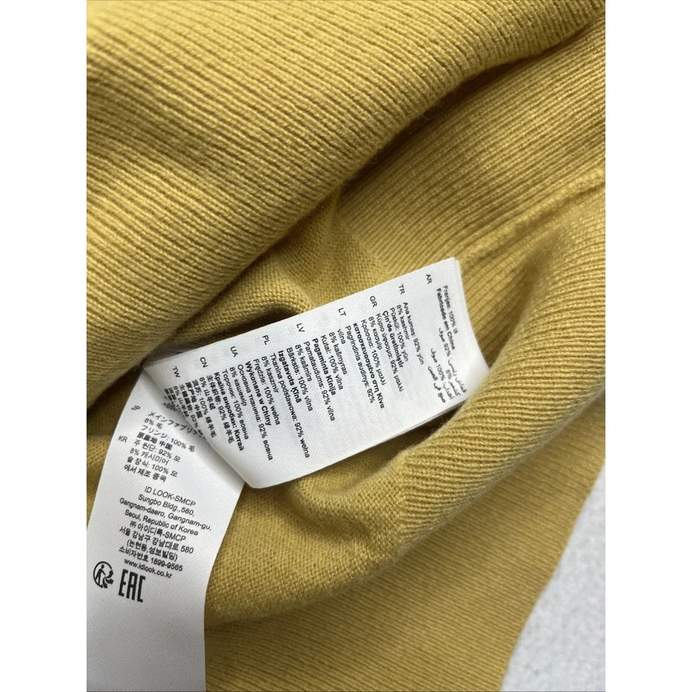 $370 Sandro Paprika Fringed Sweater Curry Womens Size 3 Large Wool Cashmere - Picture 6 of 8